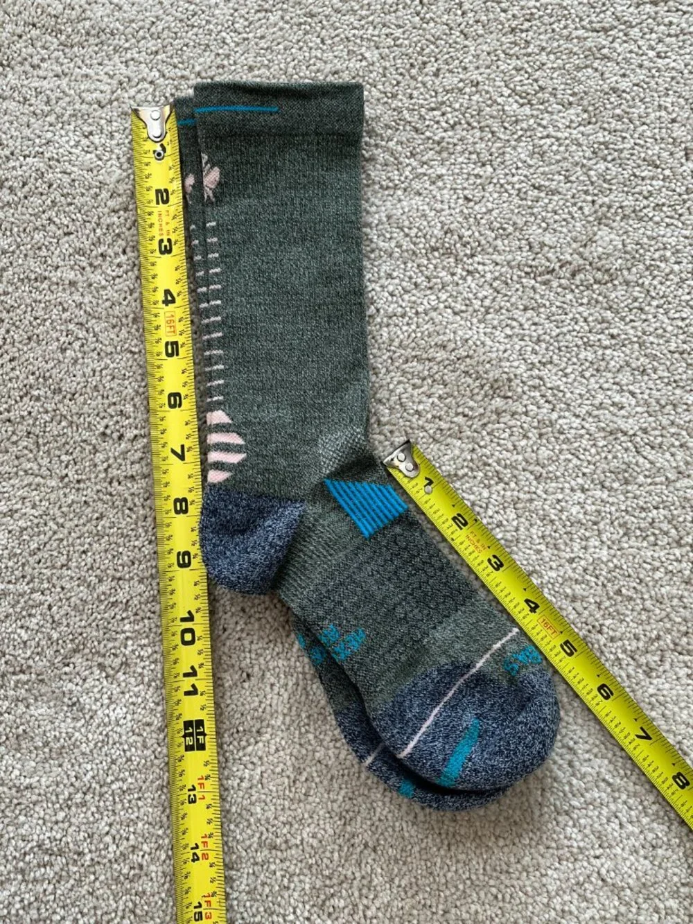 2-Pack New BOMBAS merino wool blend Midweight Crew Calf Socks XL Unisex Green